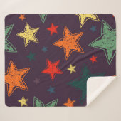 Couverture Sherpa Motif d'étoiles (Devant (Horizontal))