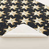 Couverture Sherpa Motif d'étoiles dorées (3/4)