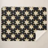 Couverture Sherpa Motif d'étoiles dorées (Devant (Horizontal))