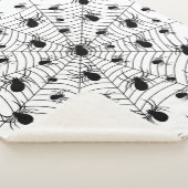 Couverture Sherpa Motif d'Halloween Black White araignées (3/4)
