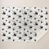 Couverture Sherpa Motif d'Halloween Black White araignées (Devant (Horizontal))