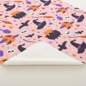 Couverture Sherpa Motif d'Halloween mou et rose (3/4)