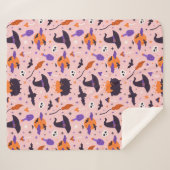Couverture Sherpa Motif d'Halloween mou et rose (Devant (Horizontal))