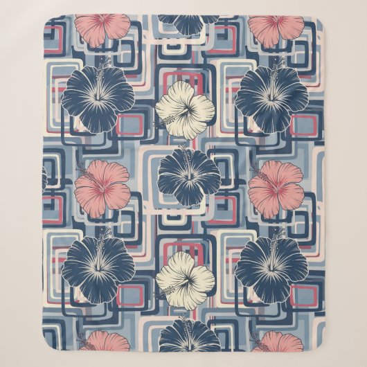 Couverture Sherpa Motif d'Hibiscus Tropical Côtier (10) (Devant)