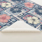 Couverture Sherpa Motif d'Hibiscus Tropical Côtier (10) (3/4)