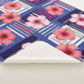 Couverture Sherpa Motif d'Hibiscus Tropical Côtier (12) (3/4)