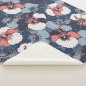 Couverture Sherpa Motif d'Hibiscus Tropical Côtier (14) (3/4)