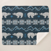 Couverture Sherpa Motif d'hiver nue aux ours polaires (Devant (Horizontal))