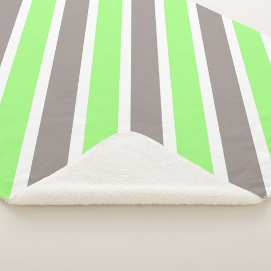 Couverture Sherpa Motif diagonal gris vert moderne (3/4)