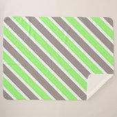 Couverture Sherpa Motif diagonal gris vert moderne (Devant (Horizontal))