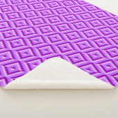 Couverture Sherpa Motif diamant à trois tons violet (3/4)