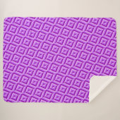 Couverture Sherpa Motif diamant à trois tons violet (Devant (Horizontal))