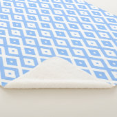 Couverture Sherpa Motif diamant bleu et blanc (3/4)