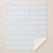 Couverture Sherpa Motif diamant bleu pâle et blanc (Devant)