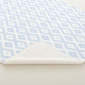 Couverture Sherpa Motif diamant bleu pâle et blanc (3/4)