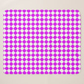 Couverture Sherpa Motif diamant de Checker blanc violet (Devant (Horizontal))