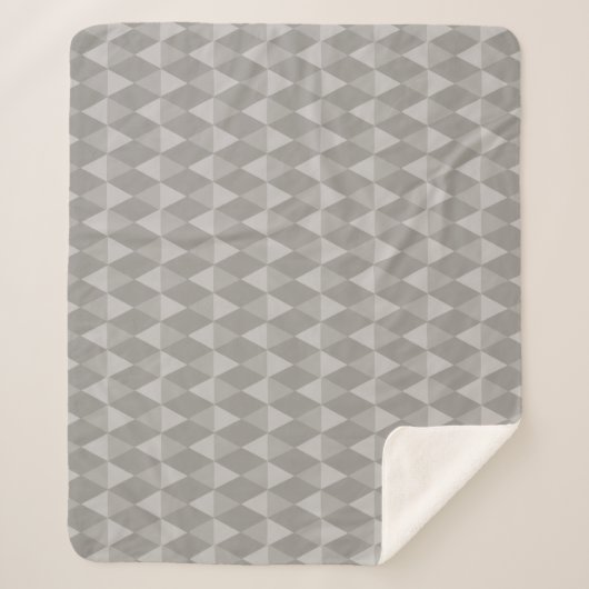 Couverture Sherpa Motif Diamant Gris (Devant)