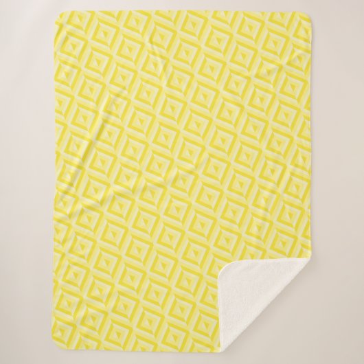 Couverture Sherpa Motif diamant jaune à trois tons (Devant)