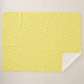 Couverture Sherpa Motif diamant jaune à trois tons (Devant (Horizontal))
