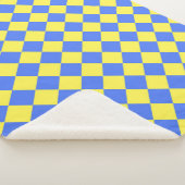 Couverture Sherpa Motif diamant jaune bleu Checker (3/4)