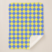 Couverture Sherpa Motif diamant jaune bleu Checker (Devant)