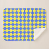 Couverture Sherpa Motif diamant jaune bleu Checker (Devant (Horizontal))