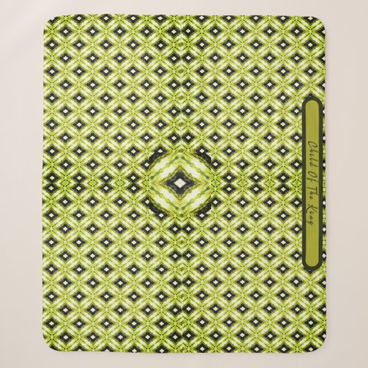 Couverture Sherpa Motif diamant noir, vert et blanc (Devant)