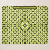 Couverture Sherpa Motif diamant noir, vert et blanc (Devant (Horizontal))