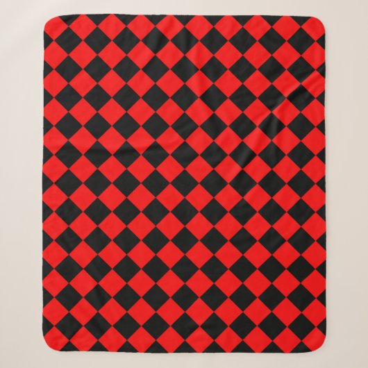Couverture Sherpa Motif diamant Red Black Checker (Devant)