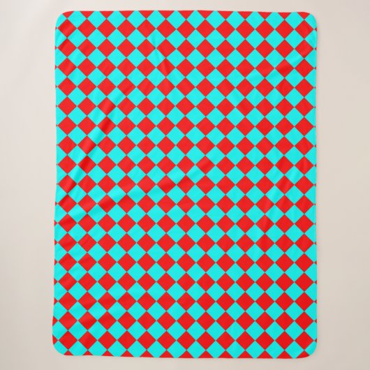 Couverture Sherpa Motif diamant Red Cyan Checker (Devant)