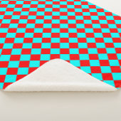 Couverture Sherpa Motif diamant Red Cyan Checker (3/4)