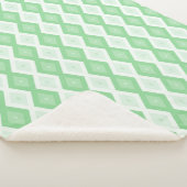 Couverture Sherpa Motif diamant vert pomme (3/4)