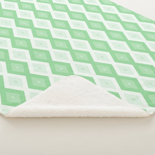 Couverture Sherpa Motif diamant vert pomme (3/4)