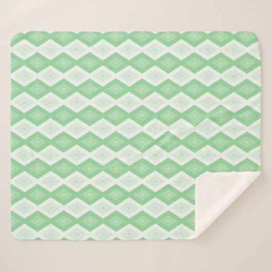 Couverture Sherpa Motif diamant vert pomme (Devant (Horizontal))