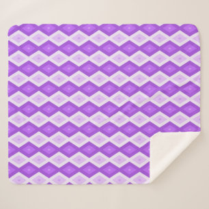 Couverture Sherpa Motif diamant violet clair