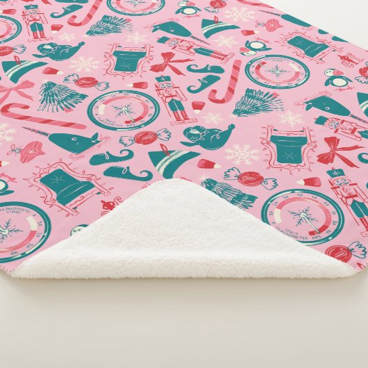 Couverture Sherpa Motif d'icône encadrée Elf Holiday (3/4)