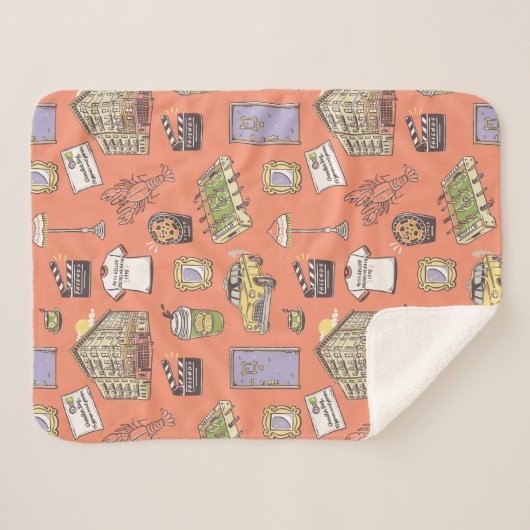 Couverture Sherpa Motif d'icônes colorées AMIS™ (Devant (Horizontal))