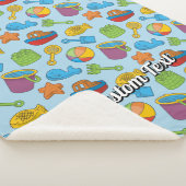 Couverture Sherpa Motif d'icônes de jouets de plage (3/4)