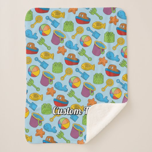 Couverture Sherpa Motif d'icônes de jouets de plage (Devant)