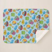 Couverture Sherpa Motif d'icônes de jouets de plage (Devant (Horizontal))