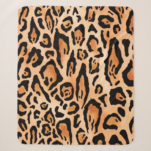 Couverture Sherpa Motif d'impression de cheetah aquarelle (Devant)