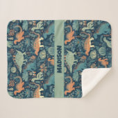 Couverture Sherpa Motif Dinosaur Texte personnalisé (Devant (Horizontal))