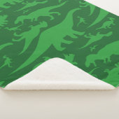 Couverture Sherpa Motif Dinosaur Vert (3/4)