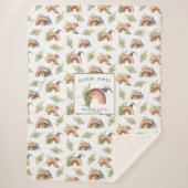 Couverture Sherpa Motif dinosaure à l'aquarelle | Sherpa monogramme (Devant)