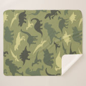 Couverture Sherpa Motif Dinosaure, Silhouette Dinosaure, Dino Vert (Devant (Horizontal))
