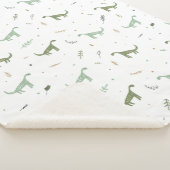 Couverture Sherpa Motif Dinosaure Vert (3/4)