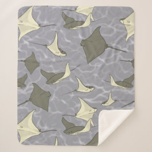 Couverture Sherpa Motif d'océan de pastenague de Cownose
