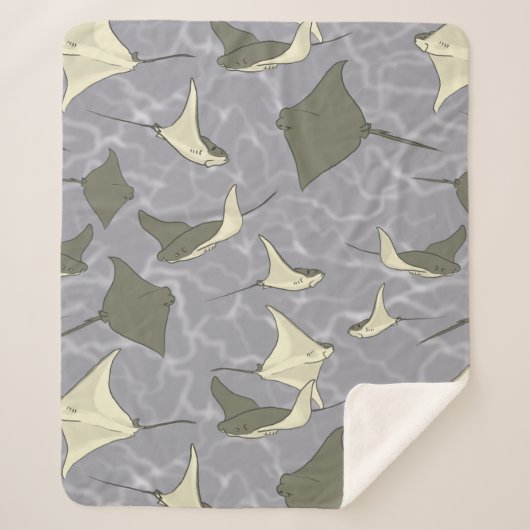 Couverture Sherpa Motif d'océan de pastenague de Cownose (Devant)