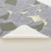 Couverture Sherpa Motif d'océan de pastenague de Cownose (3/4)