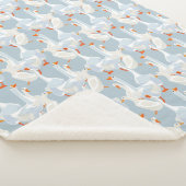 Couverture Sherpa Motif d'oies blanches (3/4)